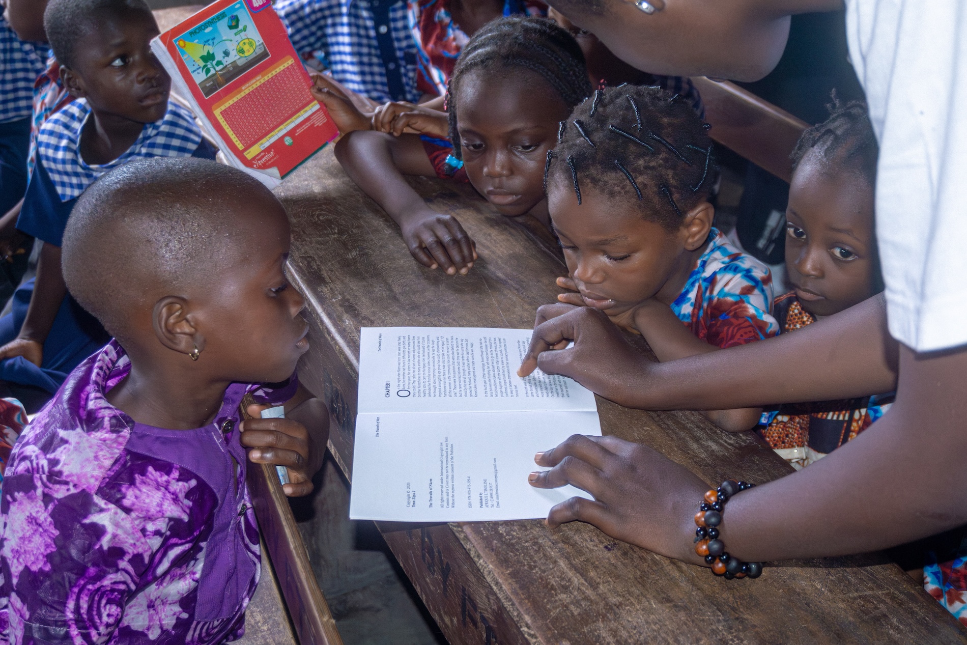 A group of African girls with pads.