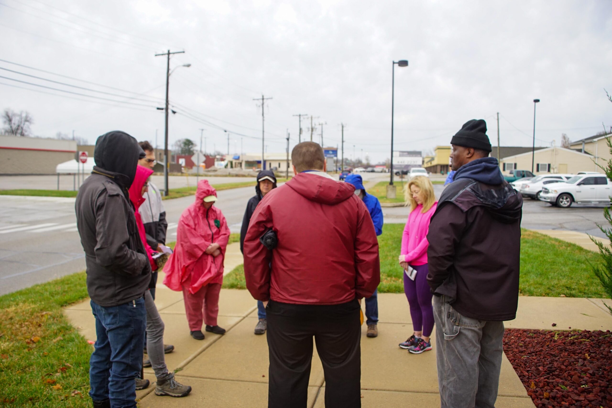 A group of people during a prayer vigil outside the Clay County jail to commemorate the immigrants who have perished while in the U.S immigration detention system.