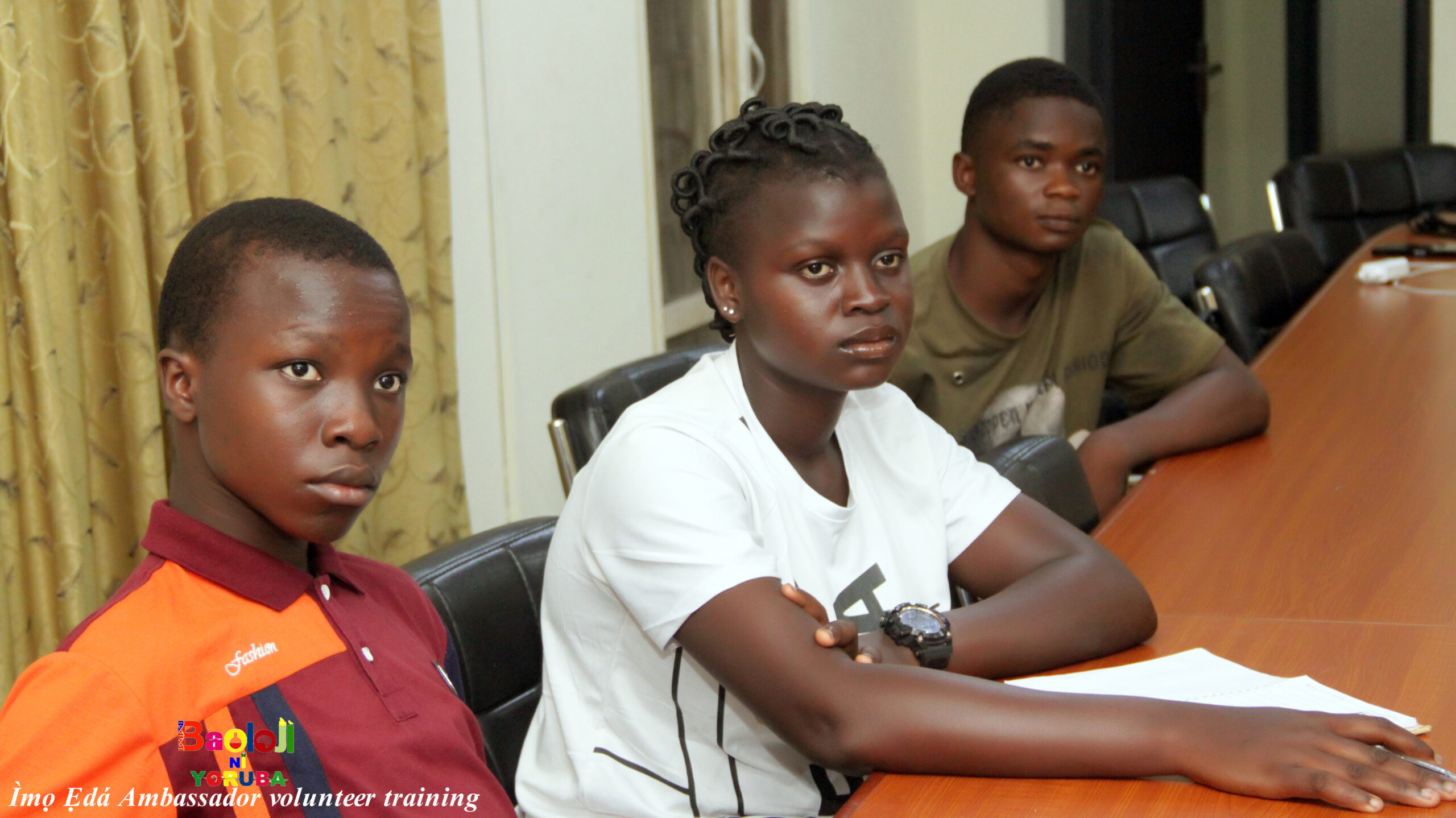 Young students attending a Yoruba language lesson