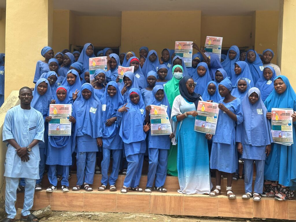 A group photo of young school girls
