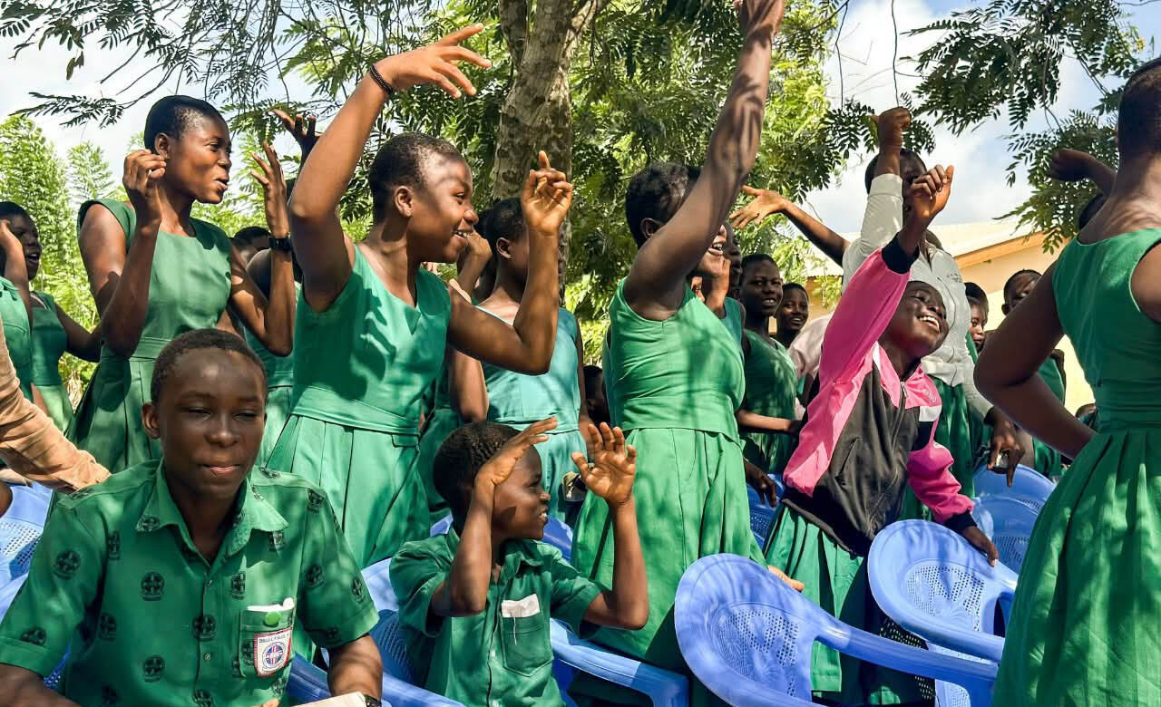 happy school children in Ghana